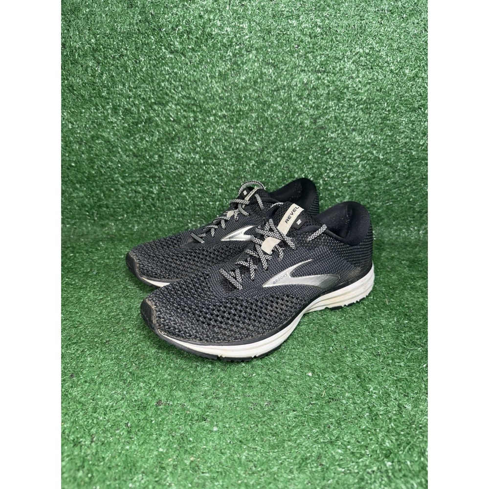 Brooks Womens Size 8 Revel 2 Black Silver Running Shoes Walking Comfort Sneakers - Picture 3 of 9